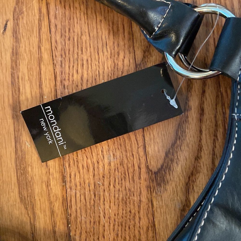 NWT Mondani New York purse - black with tan stitching - Picture 6 of 12
